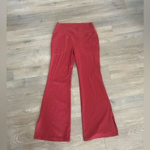 Red Halara flare pants